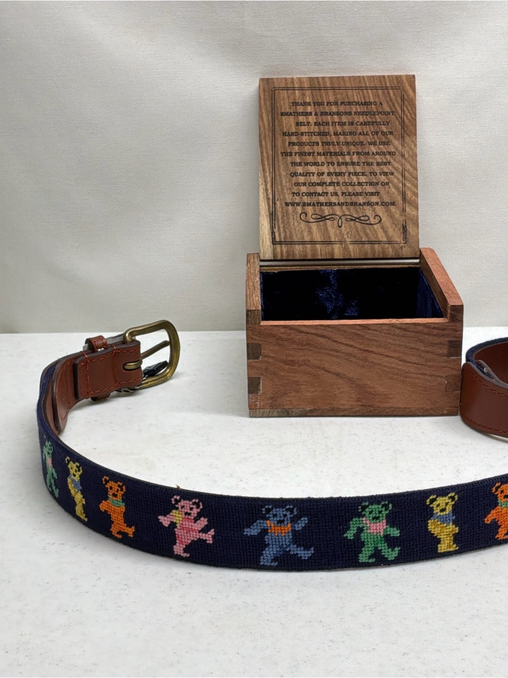 Smathers & Branson Grateful Dead Needlepoint Belt in Box NEW
